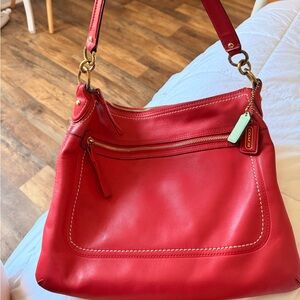 Coach Vibrant Red Leather Shoulder Bag